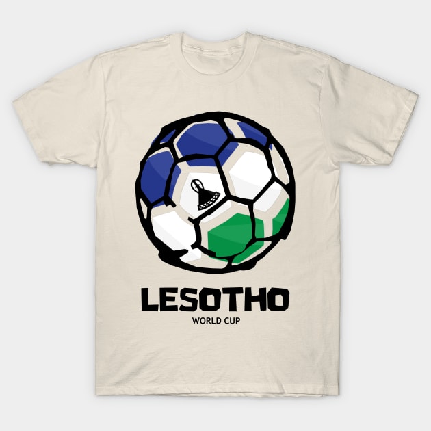 Lesotho Football Country Flag T-Shirt by KewaleeTee